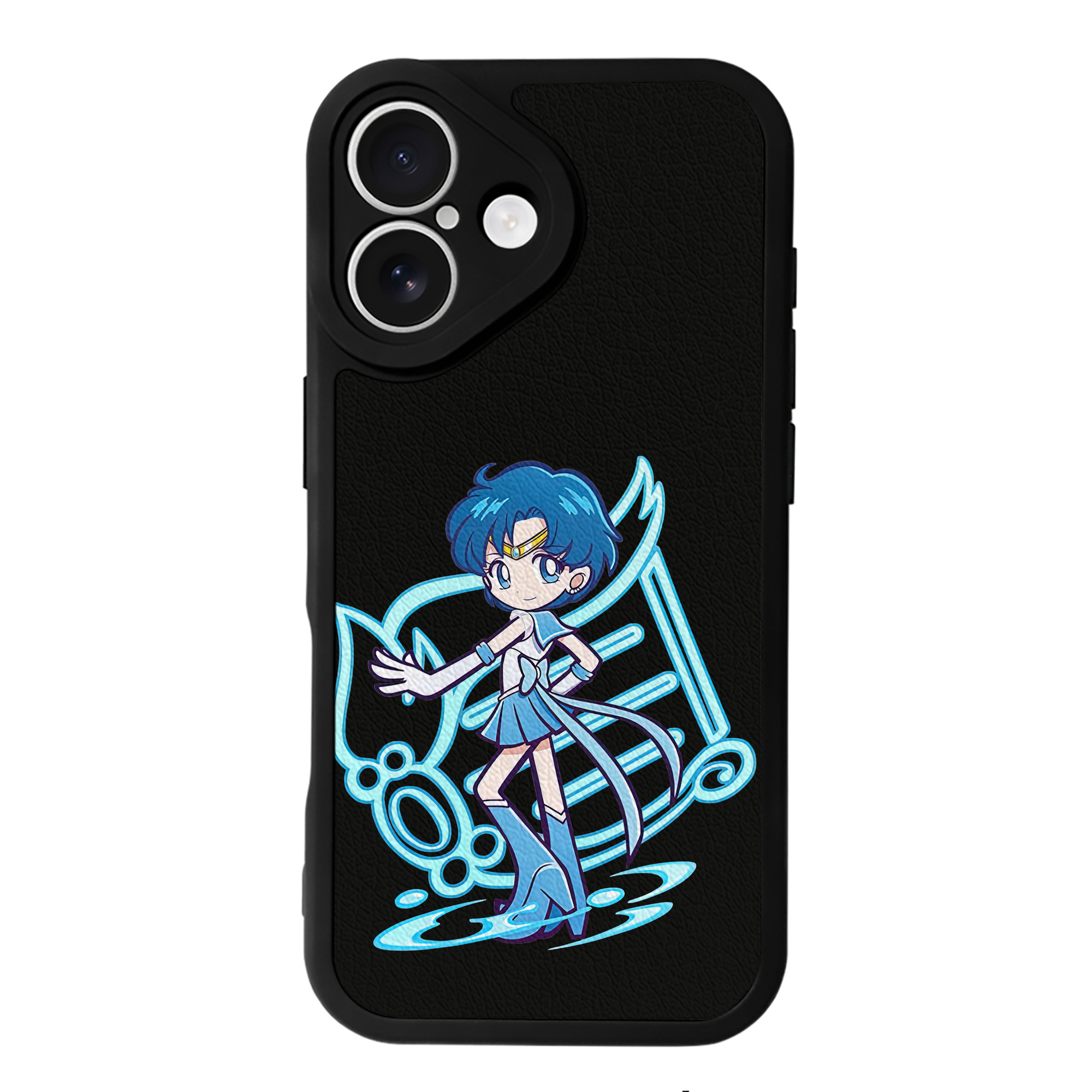 （画像用） 美少女戦士セーラームーン 水野 亜美 みずの あみ Sailor Moon Mizuno Ami 【iPhone 16シリーズ対応】シリコンスマホケース（レザー調） 材質：シリコン